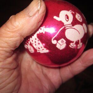 VTG SHINY BRITE STENCIL TOY ORANAMENT pink  VGUC MCM ORNAMENT